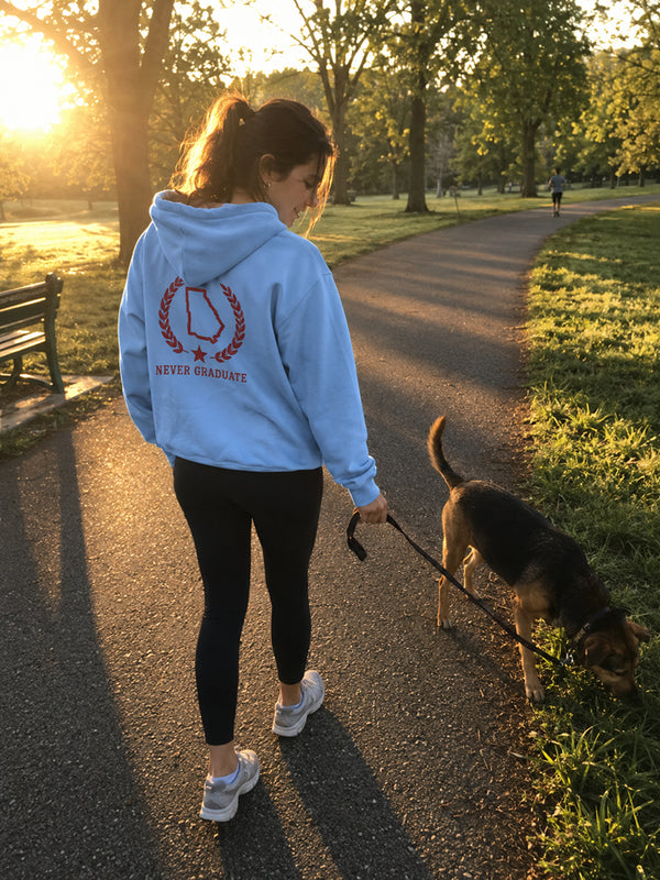 NeverGraduate customer wearing their college colors