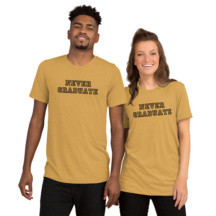 Official Never Graduate T-shirt - Black Lettering - Tri-blend